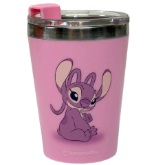 Kit 2 Copos Inox Parede Dupla Tampa 300ML STITCH ANGEL - ZC - loja online