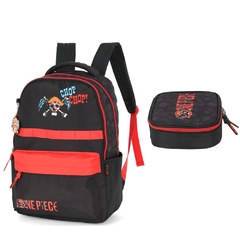 KIT Mochila de Costas Juvenil ONE PIECE Vermelho Luxcel - comprar online