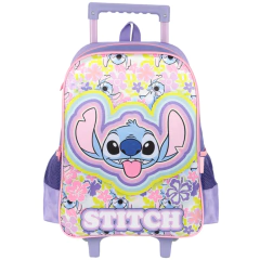 Kit Mochila de Rodinhas STITCH DISNEY Luxcel IC41542SC Lilás - comprar online