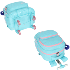Kit Mochila Rodinhas Lancheira STITCH DISNEY Turquesa Luxcel - Arrivata