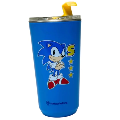 Copo SKY Inox com Tampa 500ML Oficial SONIC - Zona Criativa na internet