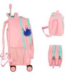 Kit Mochila Rodinhas STITCH DISNEY Salmão Luxcel MC47746SC - loja online