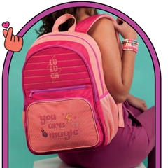 Kit Mochila de Costas e Bolsinha Oficial LULUCA LU2461 Rosa - comprar online