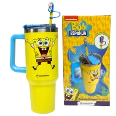 Canecão Tumbler Térmico em Inox 1,15L com Canudo BOB ESPONJA