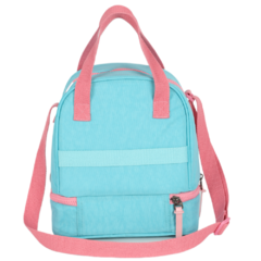 Kit Mochila Rodinhas Lancheira STITCH DISNEY Turquesa Luxcel
