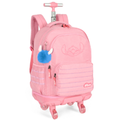 Kit Mochila Rodinhas STITCH DISNEY Salmão Luxcel MC49232SC - comprar online