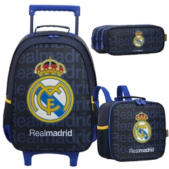 Kit Mochila Rodinhas Lancheira Estojo REAL MADRID Xeryus R1