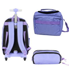 Kit Mochila de Rodinhas STITCH DISNEY Luxcel MC47736SC Lilás - loja online