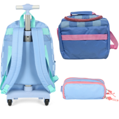 Kit Mochila de Rodinhas STITCH DISNEY Luxcel MC47736SC Azul - loja online