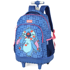 Kit Mochila de Rodinhas STITCH DISNEY Luxcel MC47741SC Azul - loja online