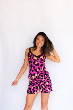 Musculosa Print Fondo Fucsia