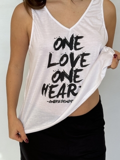 Musculosa estampada blanca one love