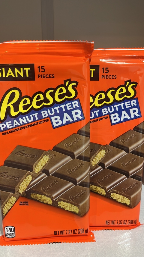 Barra de chocolate ao leite recheadas com manteiga de amendoim reeses 15 pieces
