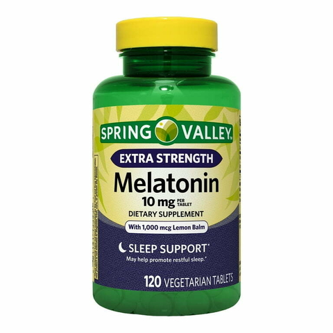 melatonina extra forte Spring Valley Suplemento alimentar, 10 mg, 120 unidades
