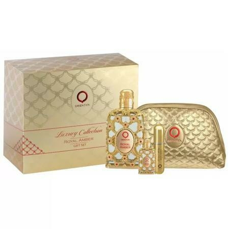 Kit Orientica Royal Amber 80ml+ Miniatura 7,5ml+ Refil 10ml+ Necesserie Edp