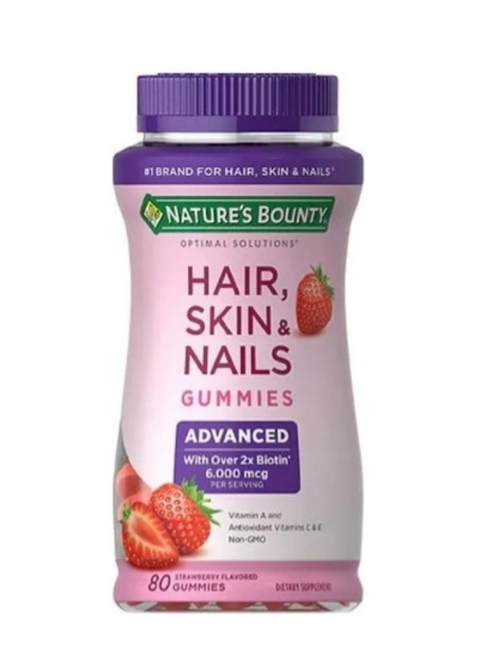 Suplemento Nature's Bounty Hair Skin & Nails 80 Gummies Advanced