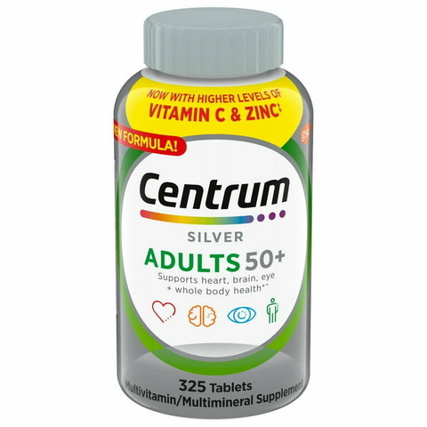 Centrum Silver Multivitamínico para Adultos 50 Plus, Suplemento Multimineral, 325 Ct