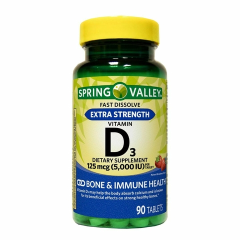D3 Spring Valley 125mcg por cápsula 5.000IU 90 tablets fast dissolve