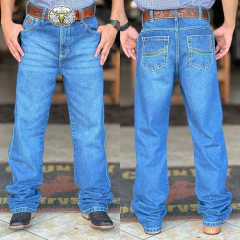 CALÇA RODEO FARM MASC BALÃO 14OZ DESTROYED LINHA BRANCA - 082/ 083