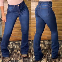 CALÇA LARANJA LIMA FEM FLARE LIXADA - 465