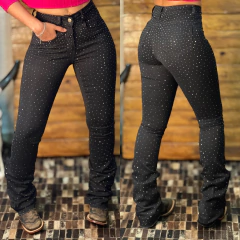 CALÇA TEX TEAM FEM C/ BRILHO DANIELA - BLACK SHINE