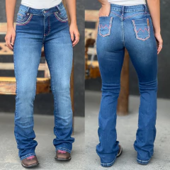 Calça Bill Way Feminina Flare Bordada - 007106 - comprar online