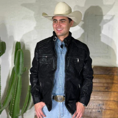 Jaqueta Masculina Couro Ecológico Preta - HS666 - comprar online