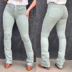 CALÇA SAWARY FLARE FENDA VERDE MENTA - 276022 - comprar online