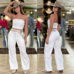 CONJUNTO MIYA CROPPED E CALÇA BRANCO 6152