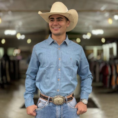 CAMISA JEANS SIBRA MASC LAVAGEM 01 SLIN - 3844S