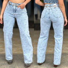 CALÇA CONSCIÊNCIA WIDE LEG ESTRELA ANA CASTELA SKY - 23800