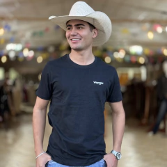 CAMISETA WRANGLER MASCULINA BÁSICA PRETA - WM5503PR