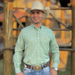 CAMISA AUSTIN WESTERN MASC SLIN ML - VERDE