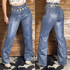 CALÇA CONSCIÊNCIA WIDE LEG METALIZADA - 24348