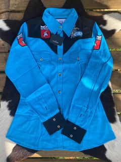 Camisa Os Vaqueiros Feminina CRP - Preto Azul