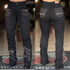 CALÇA TEX TEAM FEM C/ BRILHO PRETA - HORSE - comprar online