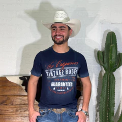 Camiseta Os Vaqueiros Masculina Azul Marinho Vintage Rodeo - comprar online