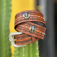 Cinto Master Masculino Arame Duplo Cacto - Caramelo