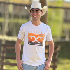 CAMISETA TEX TEAM MASC EST LARANJA - BRANCA