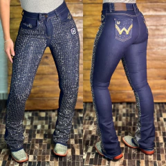 CALÇA LIFE WESTERN FEM COM BRILHO PRATA - STONE