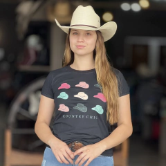 BLUSINHA POWER COUNTRY CHAPÉU PRETA