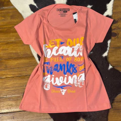Blusinha Texas Road Escrita Salmao