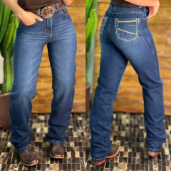 CALÇA MADE IN LIDA BRUTA BALÃO BORDADA - AMACIADA