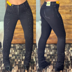 CALÇA ELISE SAWARY PRETA C STRASS - 276931