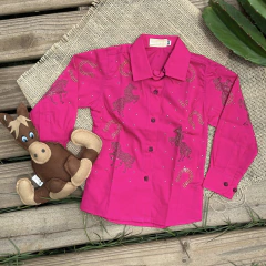 CAMISA OS VAQUEIROS FEM INFANTIL PD HORSE ROSA - V24-25080