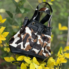 Bolsa Tex Team Edi Couro Legítimo Pelo Preta - 10551 - comprar online