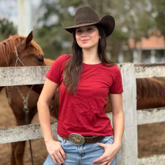 Blusinha Tex Team Rancher Bordada - Vinho - comprar online