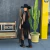 Imagem do Conjunto Western em Suede Com Franjas Preto