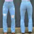 CALÇA TEX TEAM FEM RASGADINHA JULI - SKY