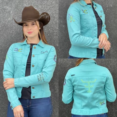 JAQUETA FEMININA COLORS TEXAS FARM - JQF004 - VERDE ÁGUA